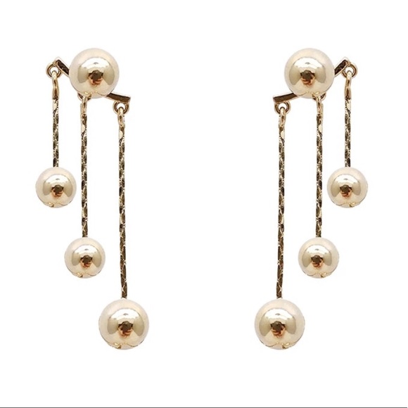 Gold plated Tassel Drop earrings - Picture 3 of 5